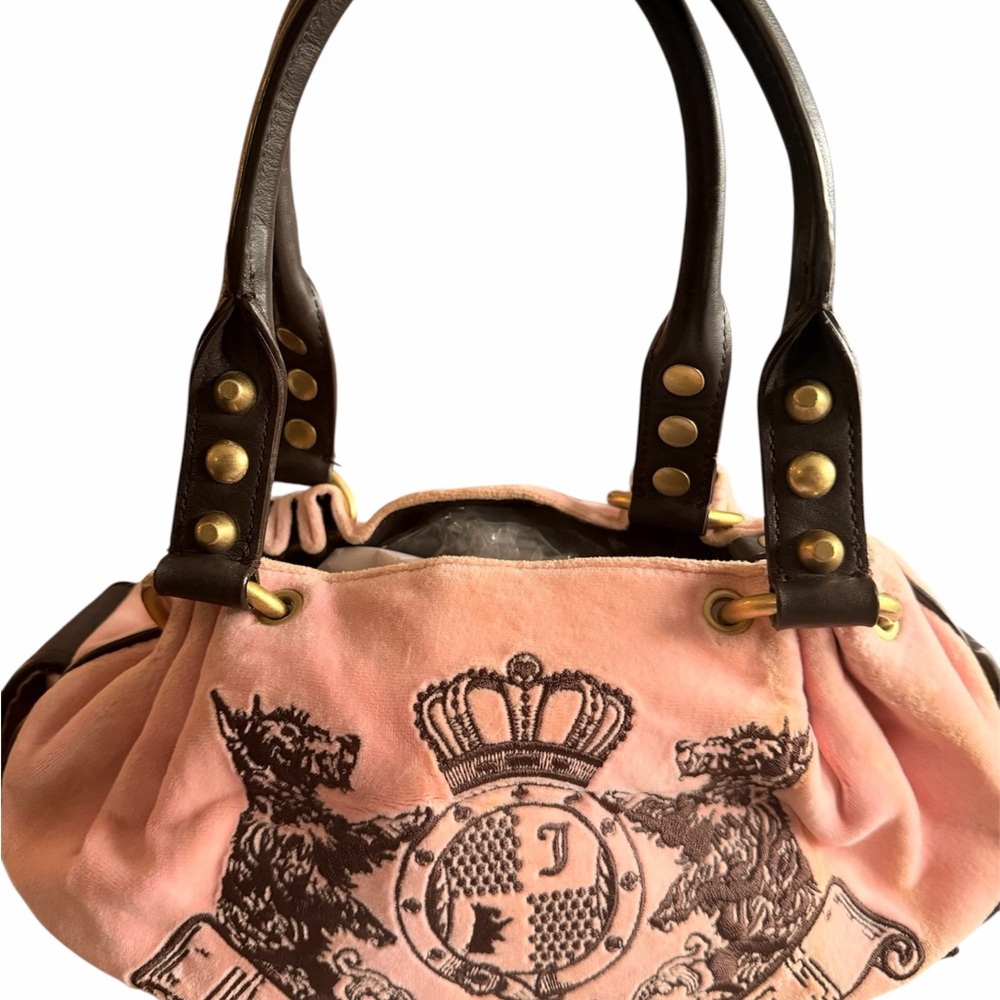 Juicy Couture Pink and Brown Vintage Y2K Bag